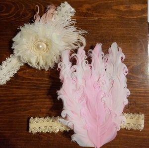 2 feather headbands